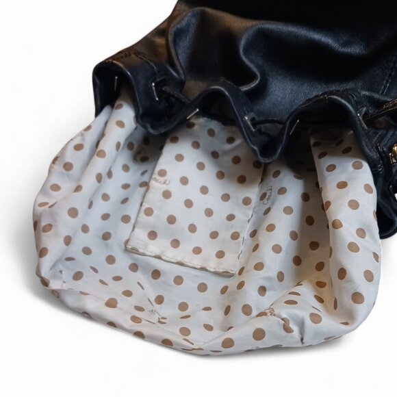 Authentic Coach Mia Drawstring Bucket Bag 14601 | Black Leather Polka Dot - Picture 12 of 14